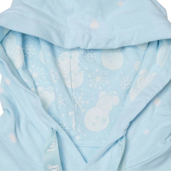 Loungefly Disney Mickey & Minnie Pastel Snowman Unisex Hoodie Sweatshirt NWT ⛄️ - Picture 5 of 7